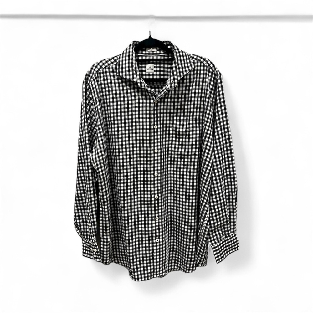 Peter Millar Black and White Gingham Shirt 100% cotton